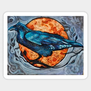 The Raven and the Copper Moon Sticker